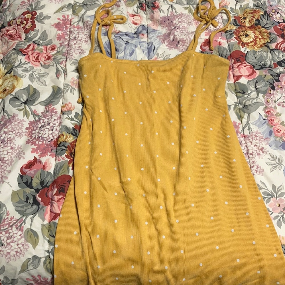 Yellow pokadot cami dress